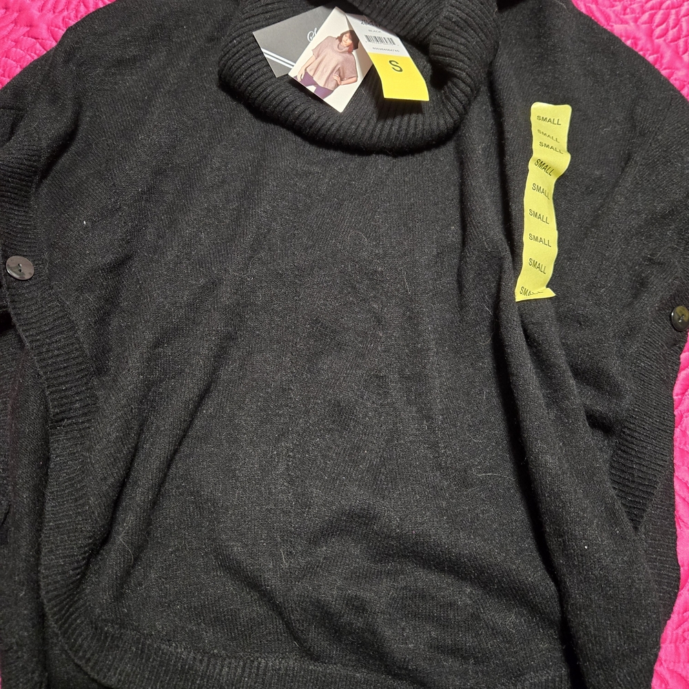 Sisters Black Small Poncho Sweater